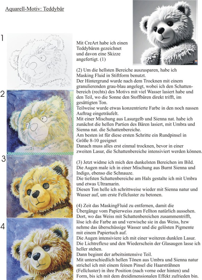 Teddybear in watercolour